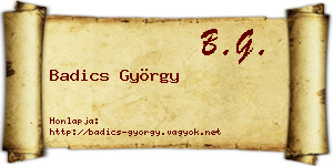 Badics György névjegykártya