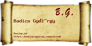 Badics György névjegykártya