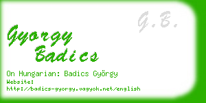 gyorgy badics business card