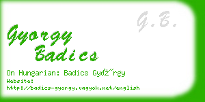 gyorgy badics business card